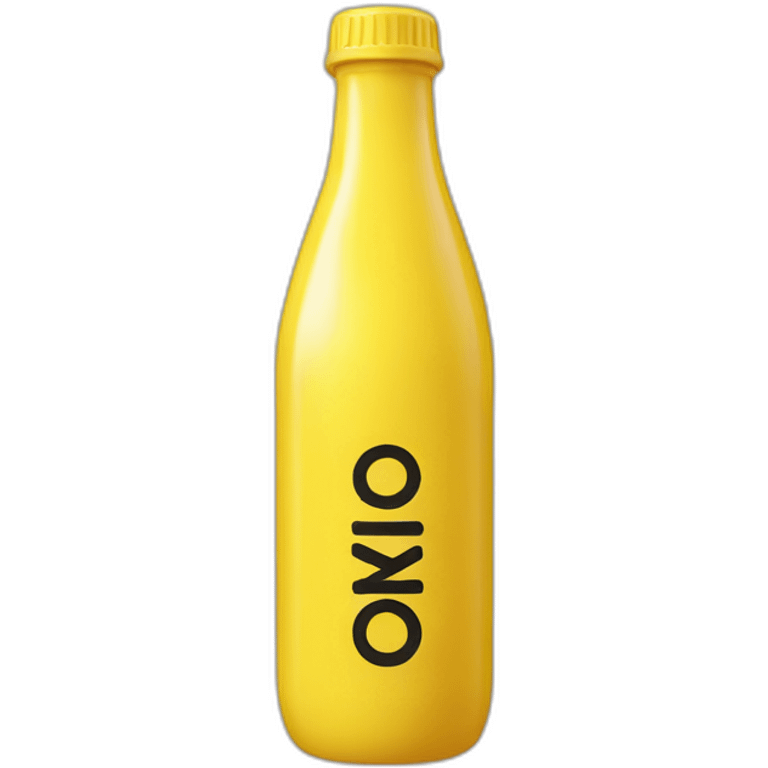 Yellow and black Bottle with text that says Koto Studio emoji