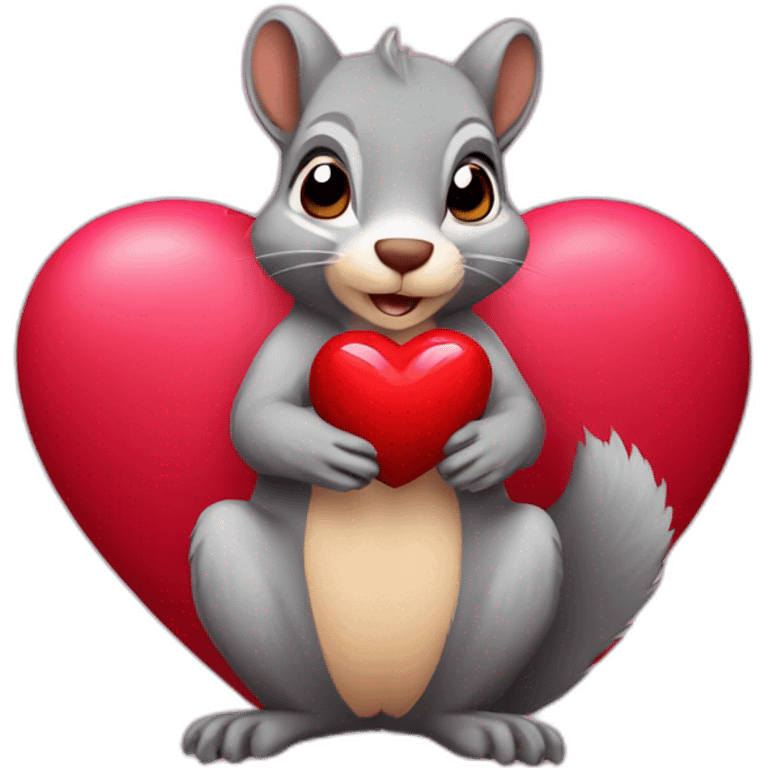 Valentine day squirrel emoji