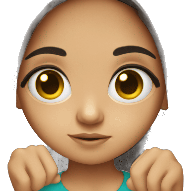 Cute hispanic girl with big eyes and long dark hair emoji