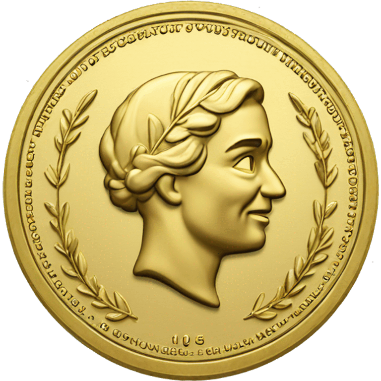 gold coin with large "15" label in center and laurel emoji