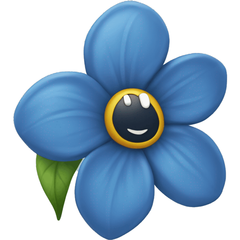 blue happy flower emoji