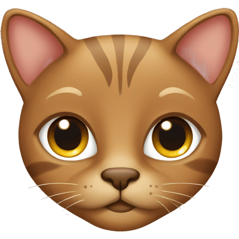 Brown cat with brown eyes emoji