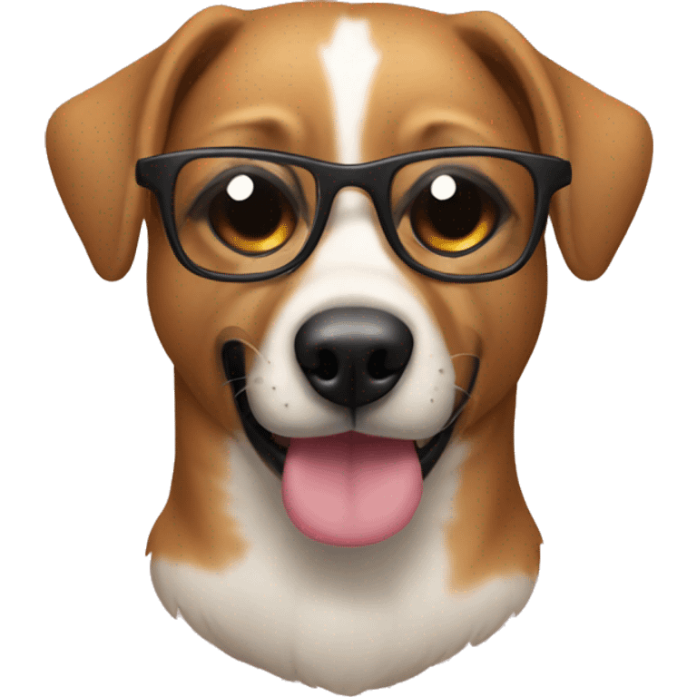 Perro con lentes emoji