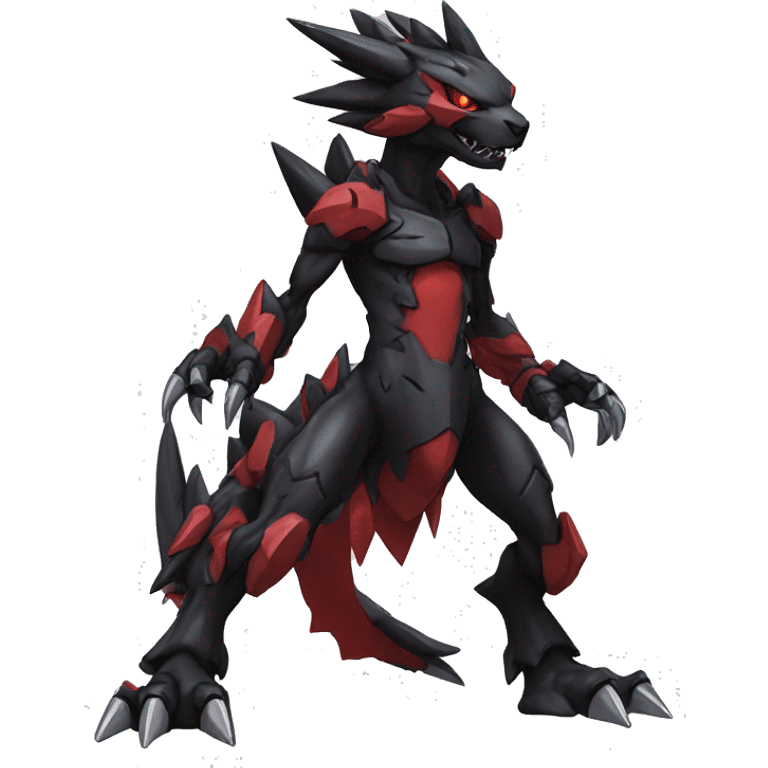  Cool Edgy Black Red Digimon-Fakemon-Garurumon full body emoji