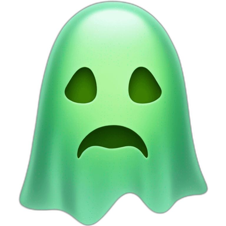 minimalism green ghost emoji