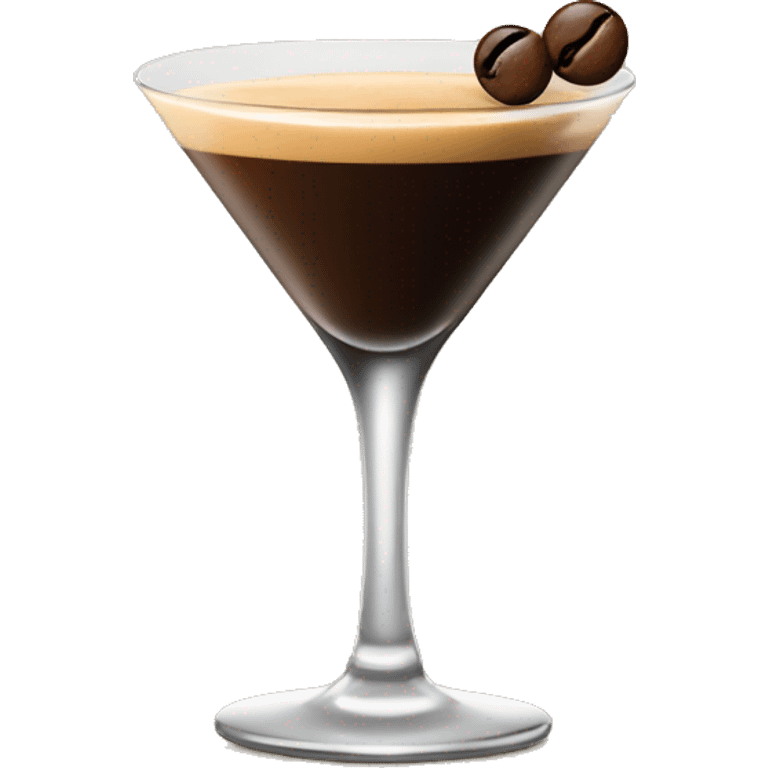 Espresso martini with three espresso beans floating in the glass emoji