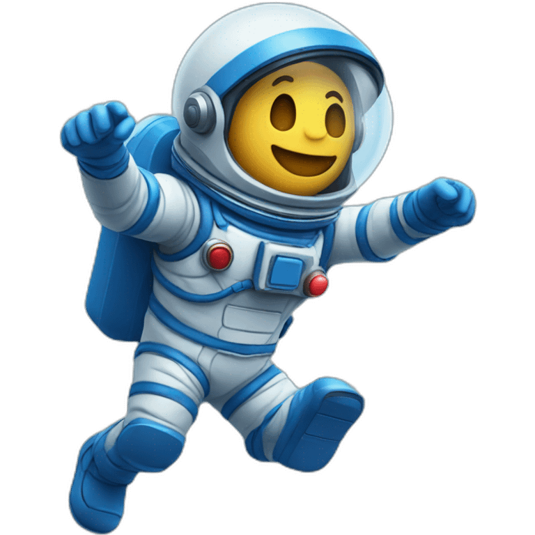 blue spaceman body flying emoji