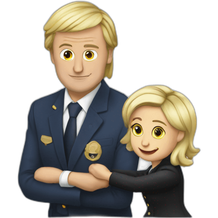 Macron embrasse marine le Pen emoji