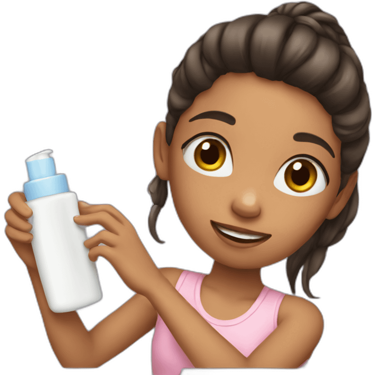 girl using lotion emoji