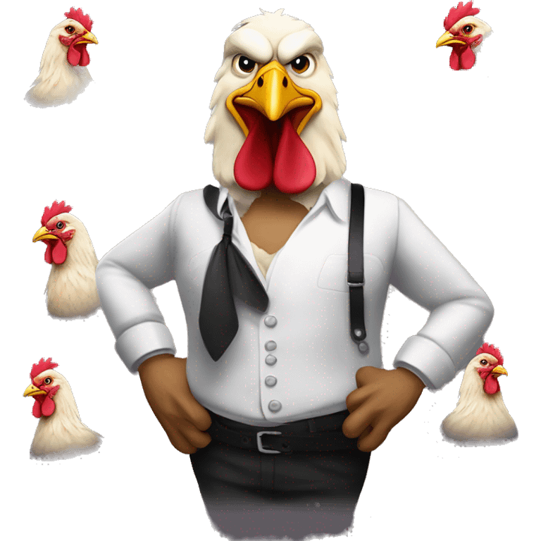 Chicken Gangster, Charismatic, Legendary, Amazing legend, Boss man, Mafia. emoji