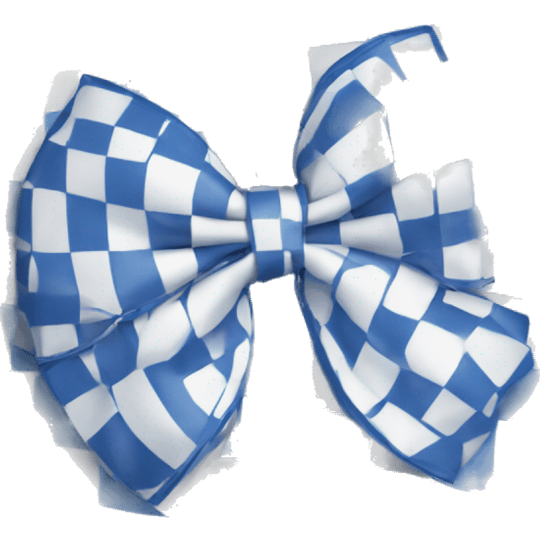 Blue and white checkered bow emoji