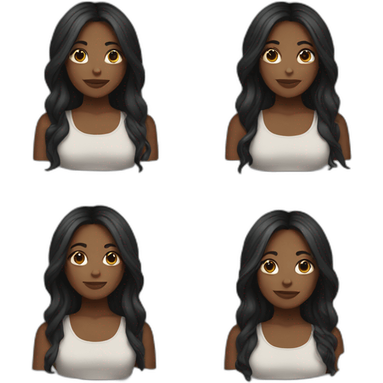 Young black women with long hair emoji