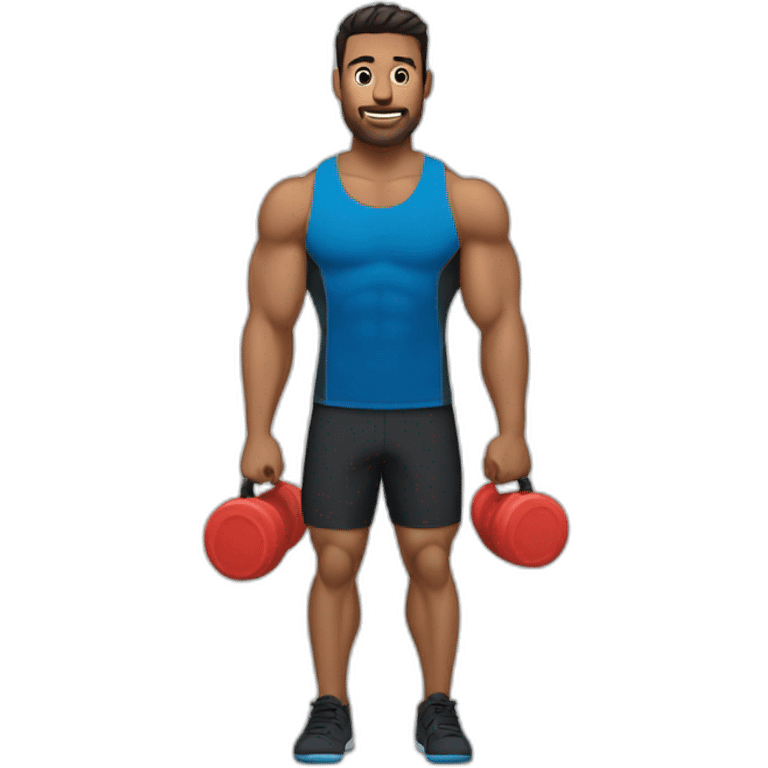 Gimnasio hombre con macuernas emoji