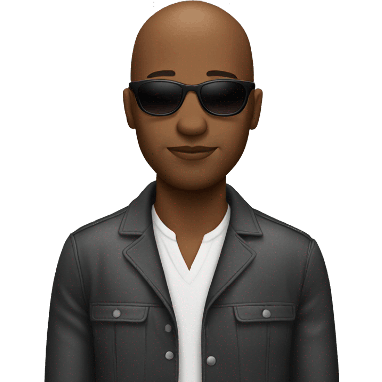 Black man that’s bald with shades on emoji