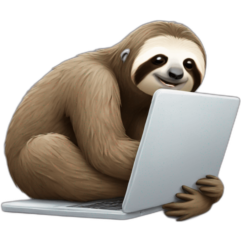 tired Sloth with a laptop emoji