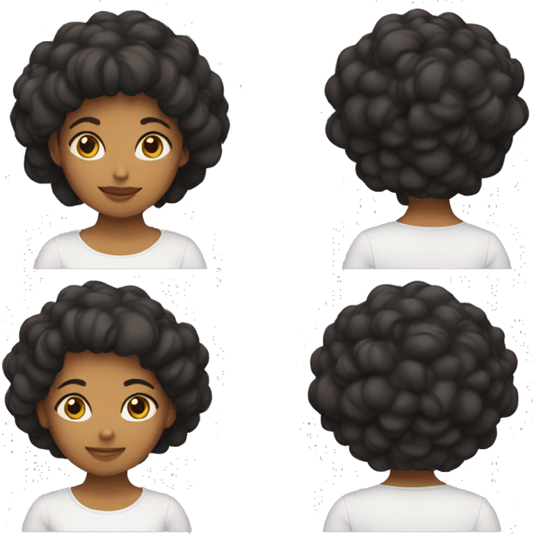 mujer con pelo negro y moño bajo  emoji