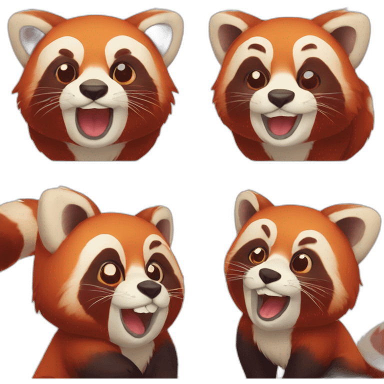 red panda eat meet emoji