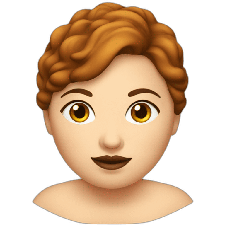 obese-woman-big-belly-cheveux-marron emoji