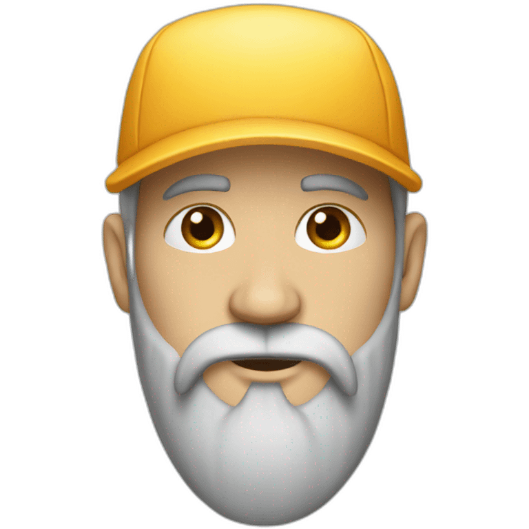 white man with a long beard and a cap emoji