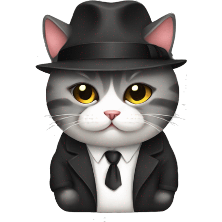 Mafia cute chubby cat emoji