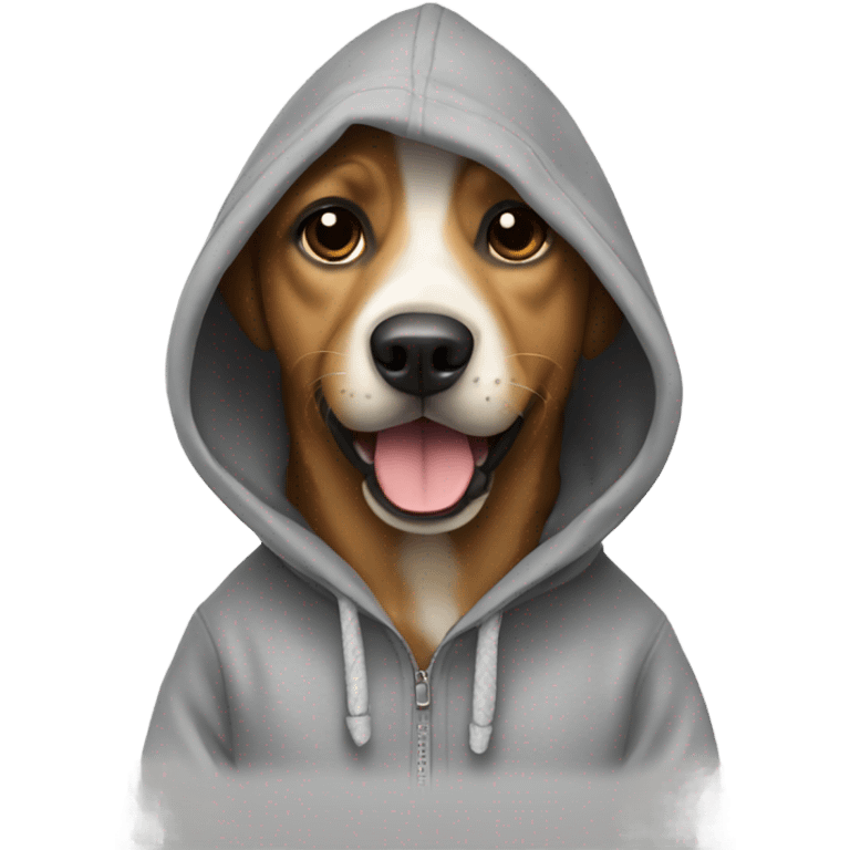 Dog wearing a hoddie emoji