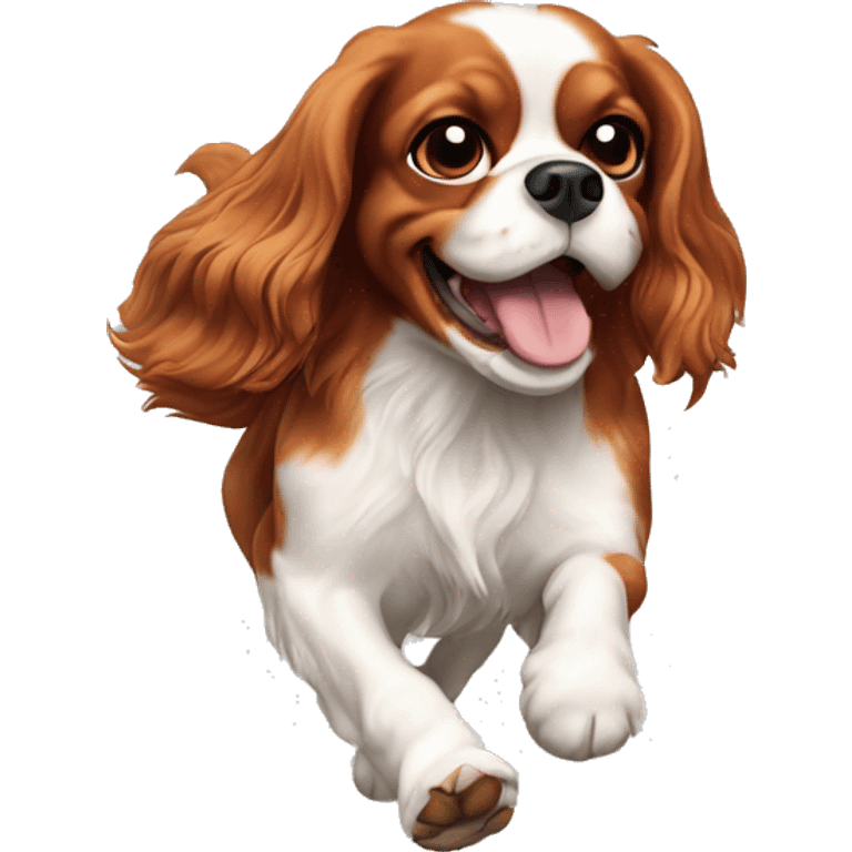 cavalier king charles spaniel running  emoji