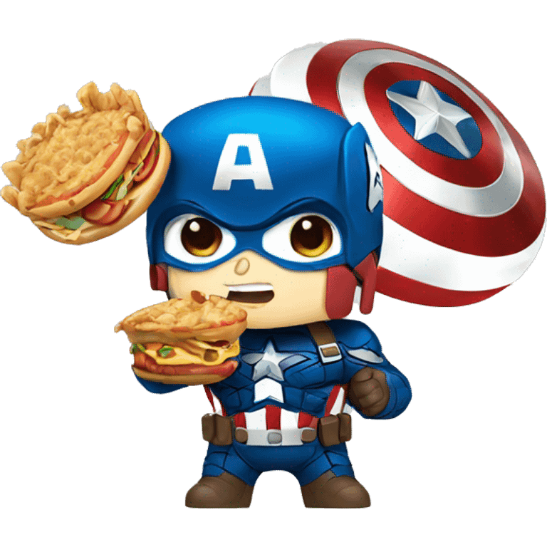 captain america eating food emoji