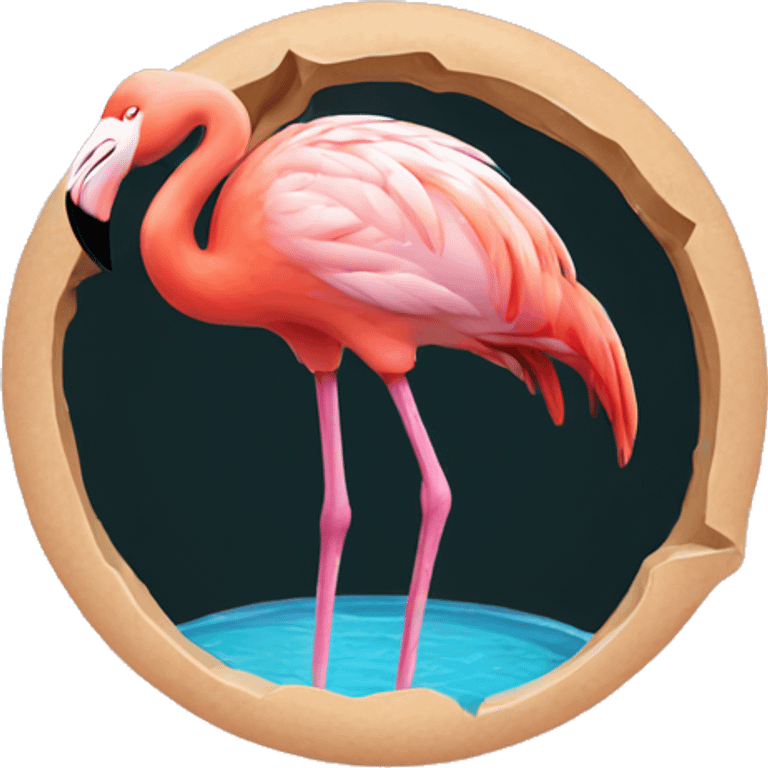 flamingo in hole emoji