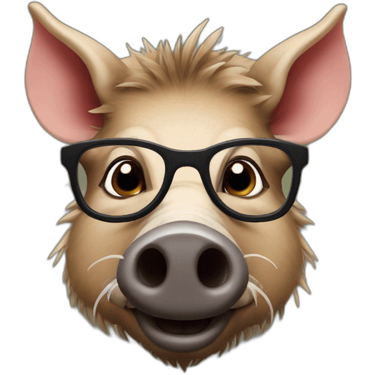 wild boar with glasses and moustache emoji