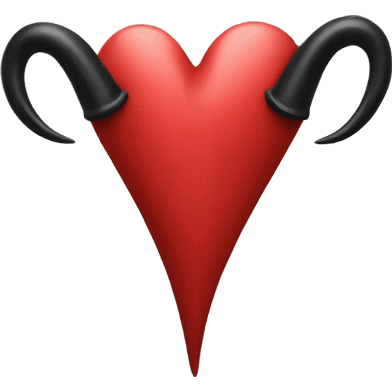 Just simple Red heart with black horns and tail  emoji