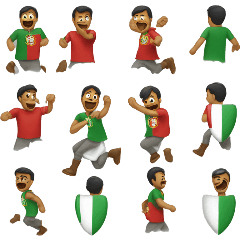 Italian emoji stomping on Portugal emoji emoji