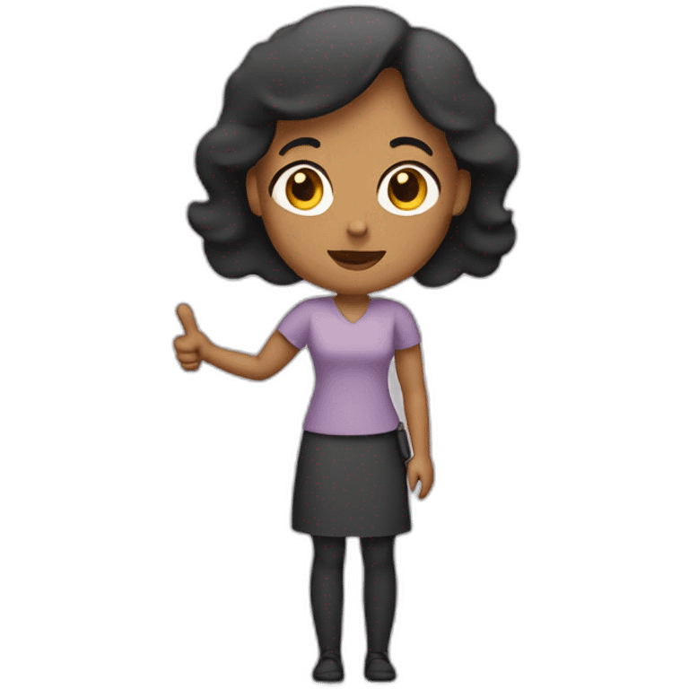 Women holding a question mark emoji