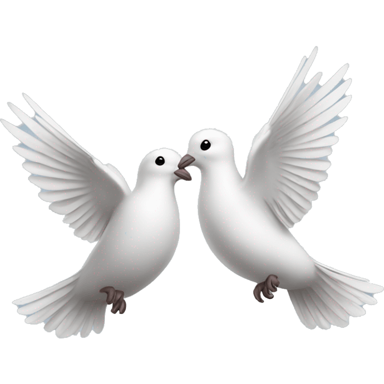 Two doves flying together emoji