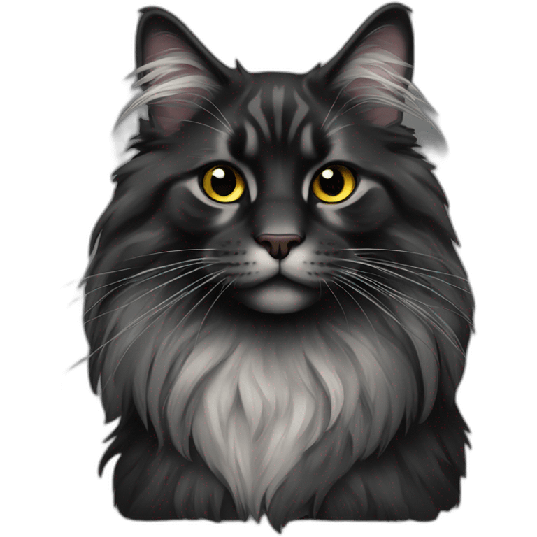 Black smoke main coon emoji