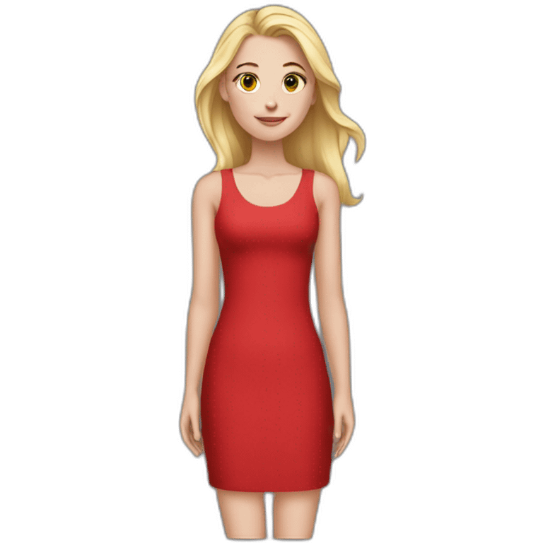 white girl The red dress emoji