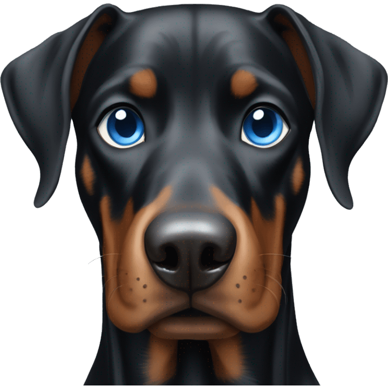 dobermann with blue eyes emoji