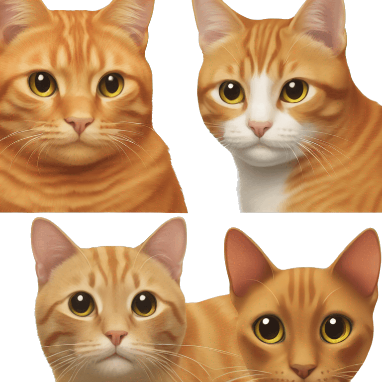 Orange cat and brown cat  emoji