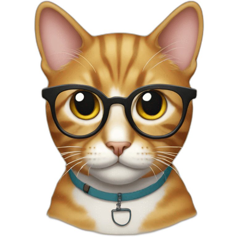 Cat wearing glasses emoji