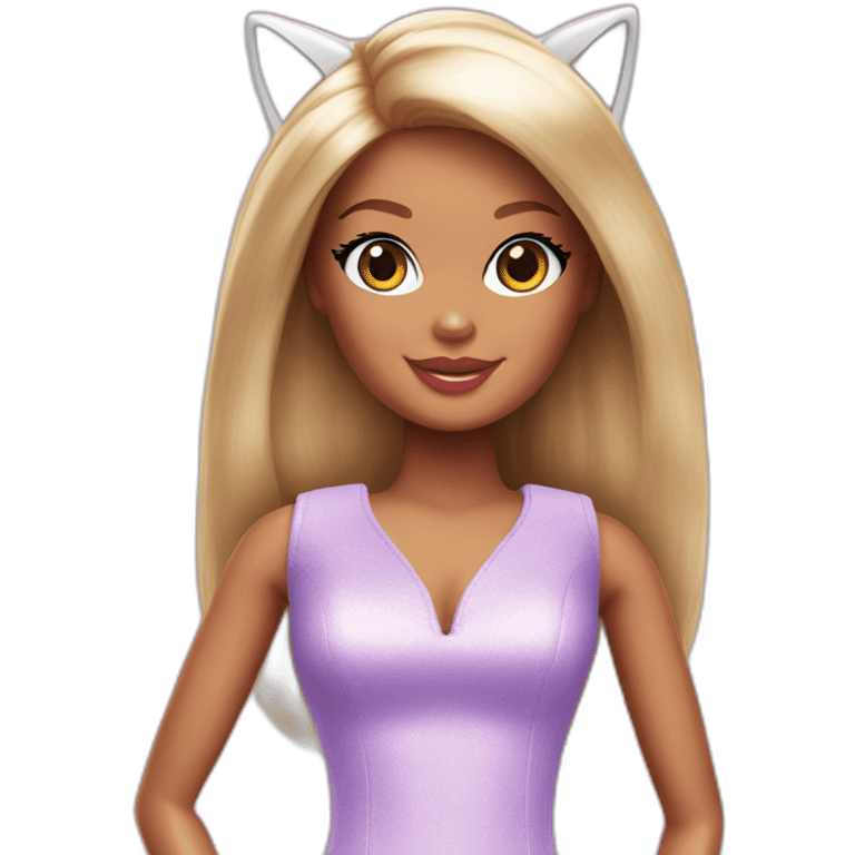 barbie doll in a cat costume emoji