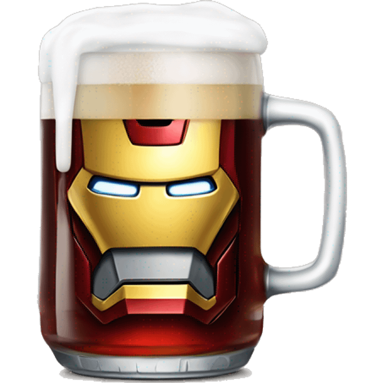 Iron Man sur un quad avec un bière dans sa main emoji