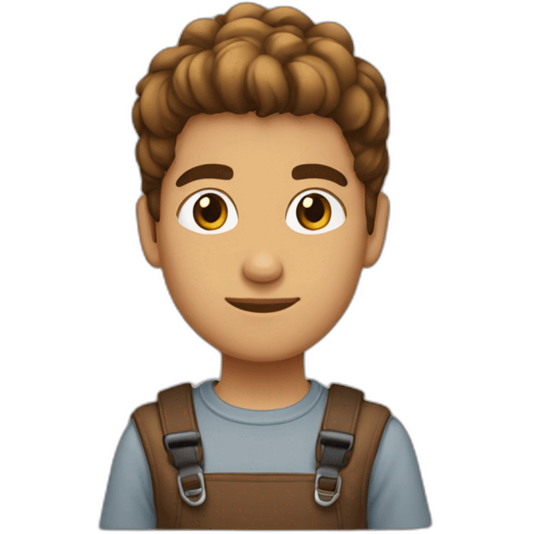 joven pelo rubio y chivo color café emoji