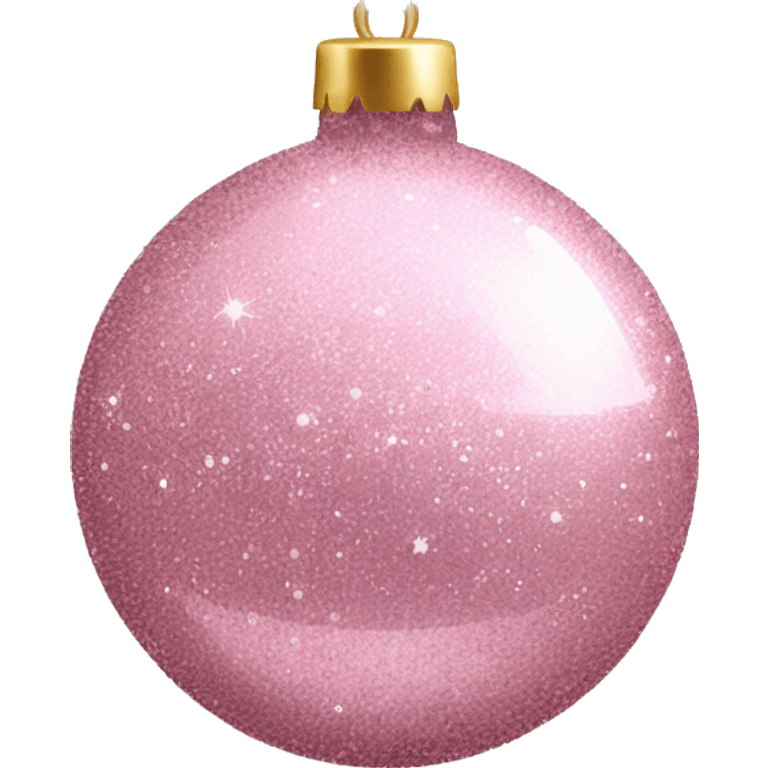 Light Pink glitter Christmas bauble emoji