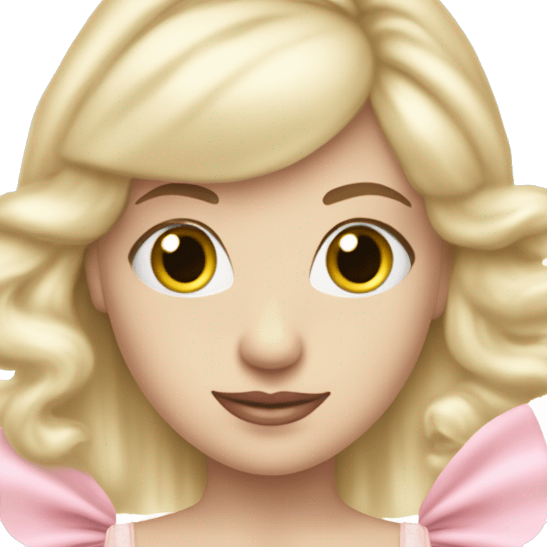 White blonde ballerina, wearing a pink tutu￼ emoji