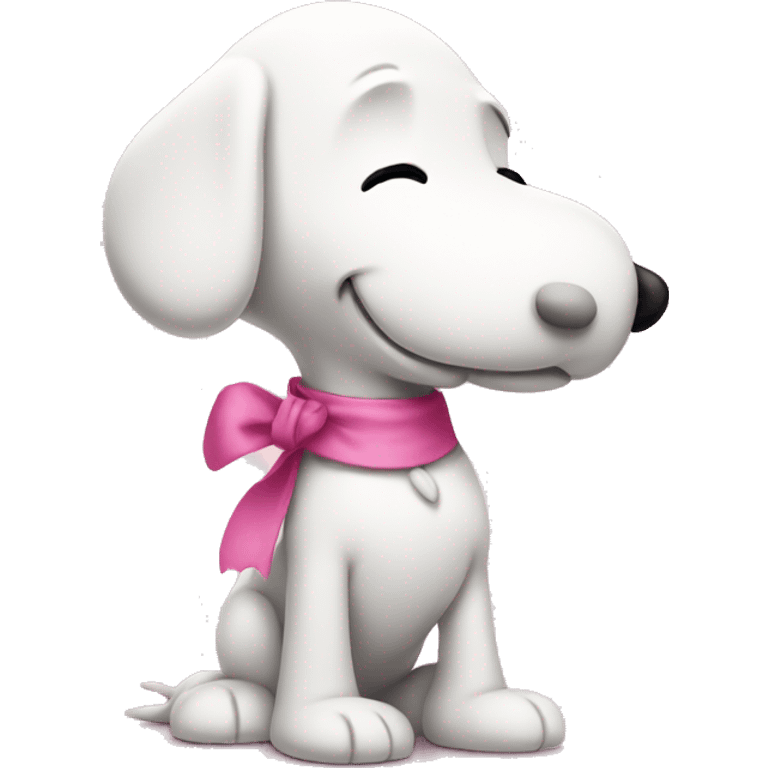 snoopy with pink ribbon  emoji