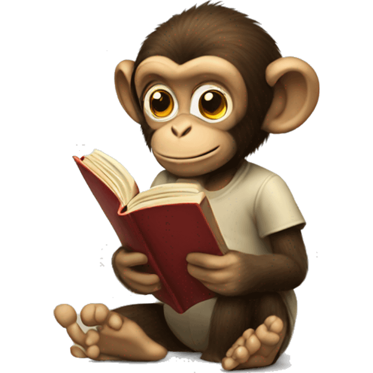 Monkey reading a book emoji