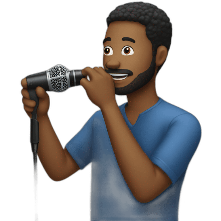 man recording with a mic emoji