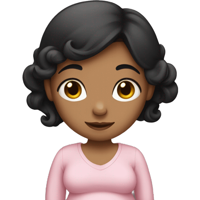 girl with black hair pregnant emoji