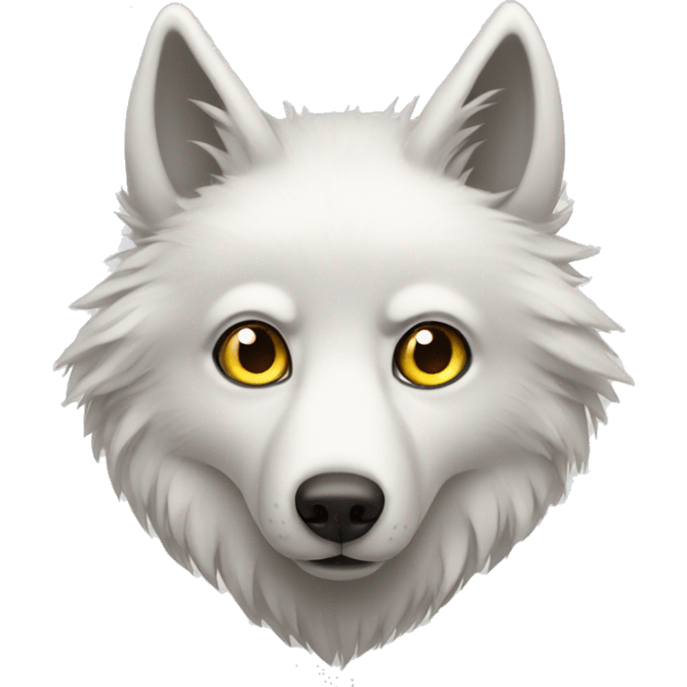 white wolf with big eyes emoji