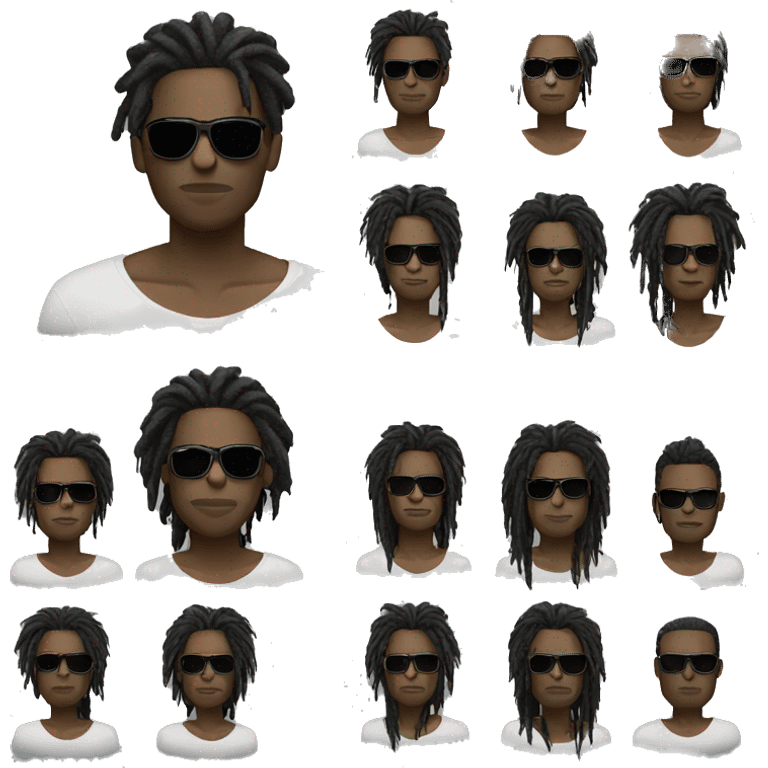 Dreads and sunglasses black man emoji