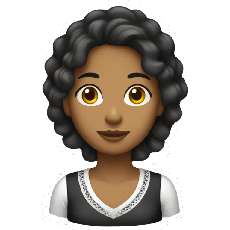 Mujer blanca de cabello negro  emoji